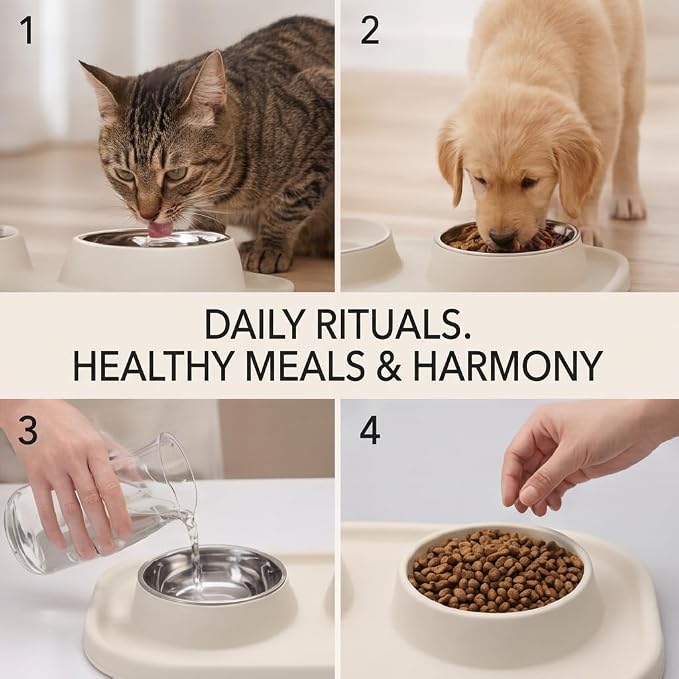 Slow Feeder Dog Bowls, Dog Bowl Set for Puppies, Small Dogs, and Cats – Silicone Non-Slip Food and Water Feeding Station, Spill-Proof Pet Dishes for Mess-Free Meals - Image 3