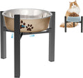 Elevated Cat Bowl Stand Good for Senior Cats Digestion Arthritis Relief - Adjustable Metal Feeder Riser, Fits 5.1-7.45” Round Bowls (No Bowls)（Black） by Unknown