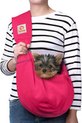 TOMKAS Dog Sling Carrier for Small Dogs Puppy Carrier for Small Dogs (Rose red, Adjustable Strap for 3-10 lbs & Zipper Pocket) by TomkasFORTHELOVEOFPALS