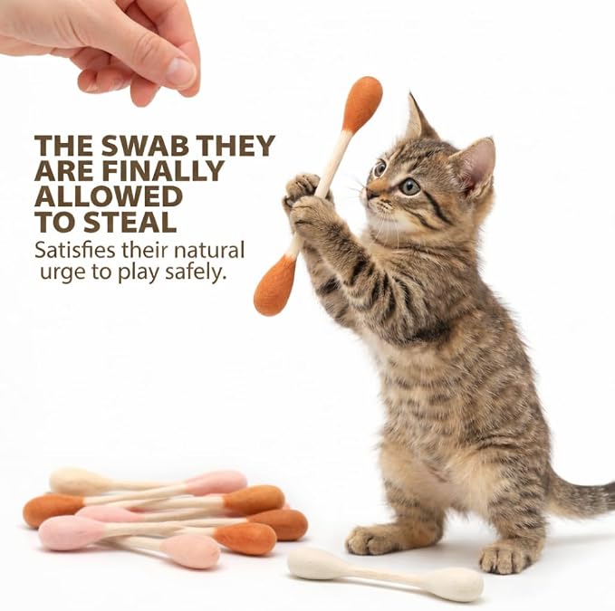 Glaciart One Swabs Cat Toys with Catnip - 6 Pk | Durable for Chew, Cute Cat Toys Interactive Kitty for Boredom, Exercise, & Play | Filled w/Organic Catnip for Anxiety & as Digestive Aid | Gift Idea - Image 3