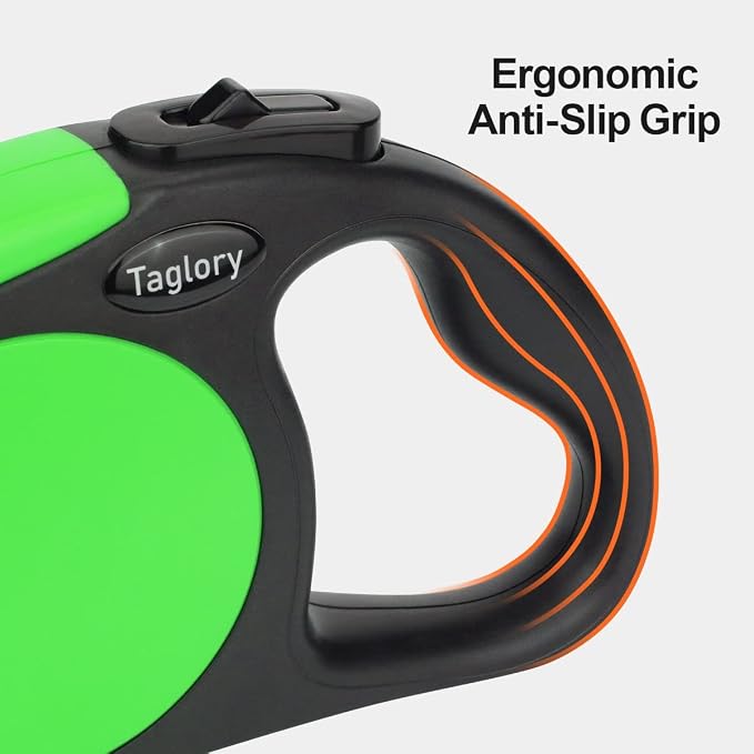 Taglory Retractable Dog Leash, One-Handed Brake, 16ft, Up to 44 lbs, Green | More Freedom While Staying in Control, Smooth Retraction, Tangle-Free Design, Easy-Grip Handle, Daily Neighborhood Walks - Image 6