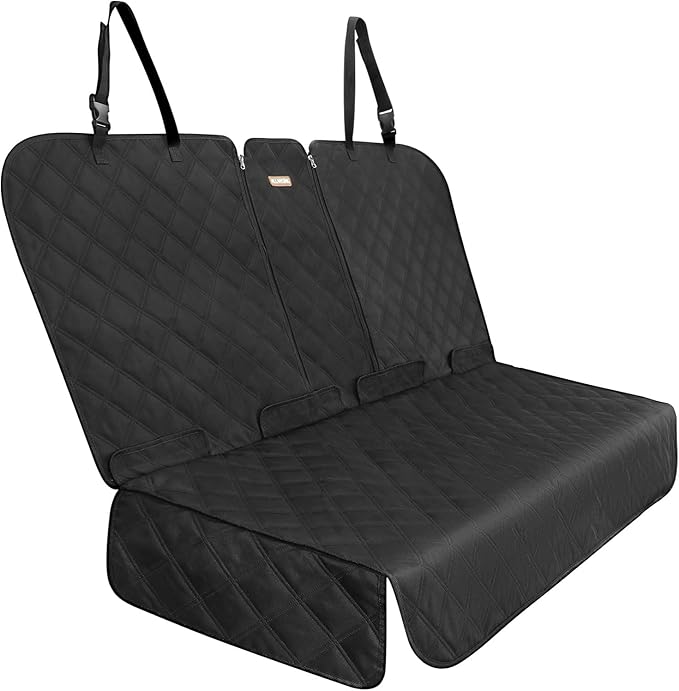 ALLANSING Back Seat Cover for Large SUVs Rear Split Bench - Heavy-Duty 900D Waterproof Non-Slip Car Seat Protector for Messy Kids & Drooling Dogs, Easy Clean(Black) by CARS%C2%B7DOGS%C2%B7SING