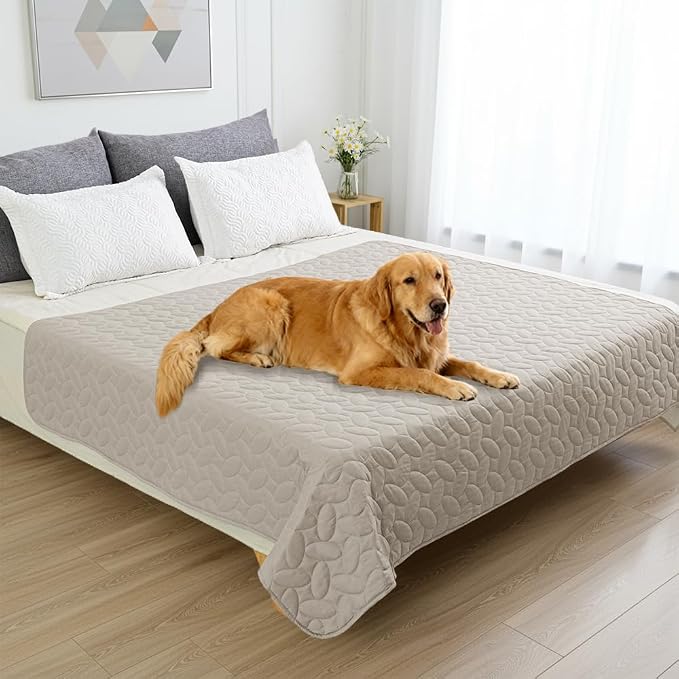 Ameritex Waterproof Pet Bed Cover Anti-Slip Dog Bed Blanket for Sofa and Furniture Waterproof New Pattern Design (Khaki, 82x82 Inch (Pack of 1)) - Image 6
