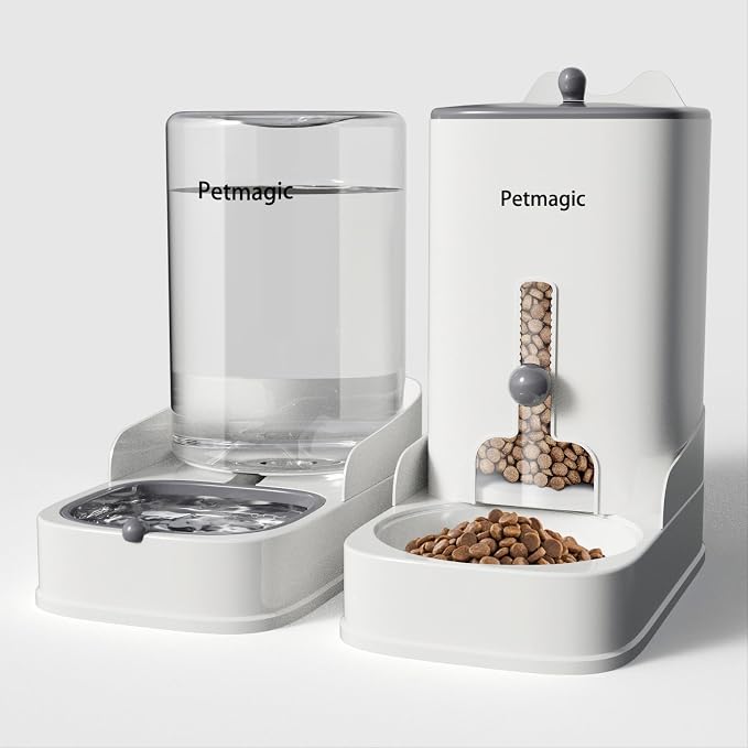 Gravity cat Feeder by Petmagic is a 3.6L Large-Capacity cat Food and Water Bowl Set. This Two-piece Set is Suitable for pet Feeding, Including Small and Medium-Sized Dogs, Kittens. by Unknown
