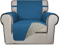 PureFit Reversible Quilted Sofa Cover, Water Resistant Slipcover Furniture Protector, Washable Couch Cover with Non Slip Foam and Elastic Straps for Kids, Pets (Small, Peacock Blue/Beige) | Peacock Blue/Beige, Water Resistant Couch Protector, Washable ... by PureFit