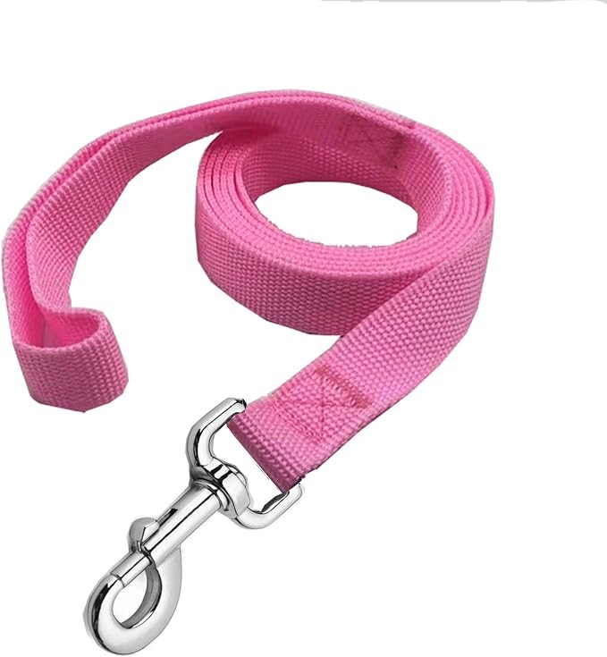 Strong Nylon Dog Leash, 4FT/ 5 FT/ 6FT Dog Leashes for Medium Large Dogs (5FT, Pink) by MANDAO