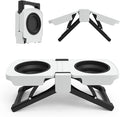 Elevated Dog Bowls Stand, Portable Travel Dog Bowls with Collapsible Silicone Double Diner Bowl, 5 Cups Capacity Food and Water Bowl with No Spill Edge Non-Slip Stand,Ideal for Medium & Large Dogs by SUPERDESIGN
