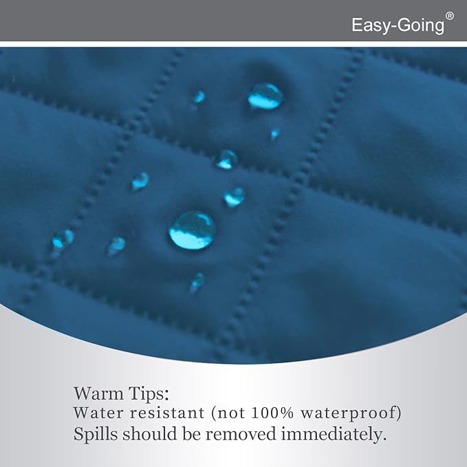 Easy-Going Recliner Chair Slipcover Reversible Sofa Cover Water Resistant Couch Cover Furniture Protector with Elastic Straps for Pets Dog (Recliner 22 inch, Peacock Blue/Beige) | Machine Washable Slipcover For Dogs, Water Resistant Furniture Mat For L... - Image 4