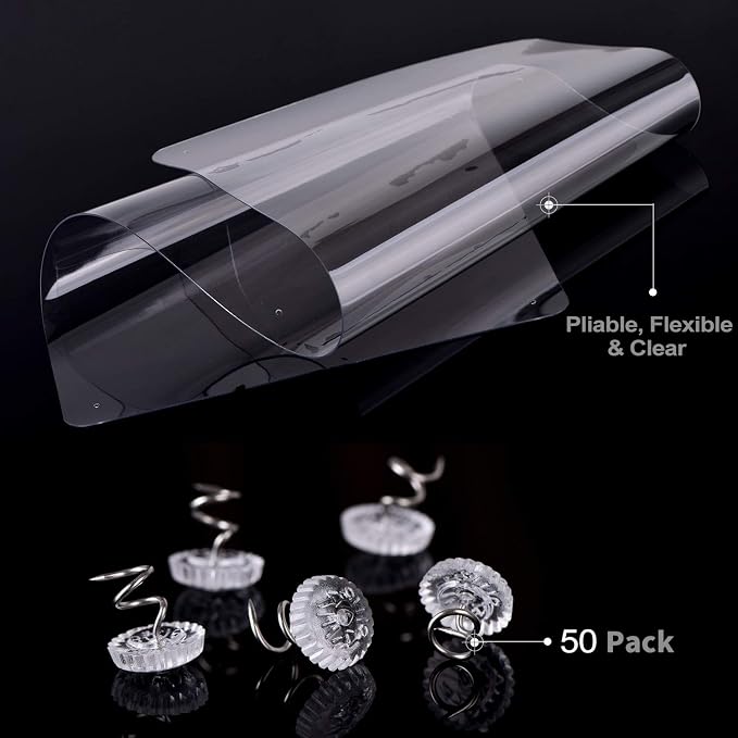 in handFurniture Scratch Guards, 8PCS X-Large Premium Flexible Vinyl Cat Couch Protector Guards with Pins No Adhesive for Protecting Your Upholstered Furniture, Cat Scratch Deterrent Pad - Image 3