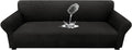 Waterproof Couch Cover, Stretch Non-Slip Oversized Sofa Slipcover with Elastic Bottom Stay-in-Place - Leakproof Furniture Protector for Kids & Pets - Washable (Oversized Sofa, Black) by Unknown