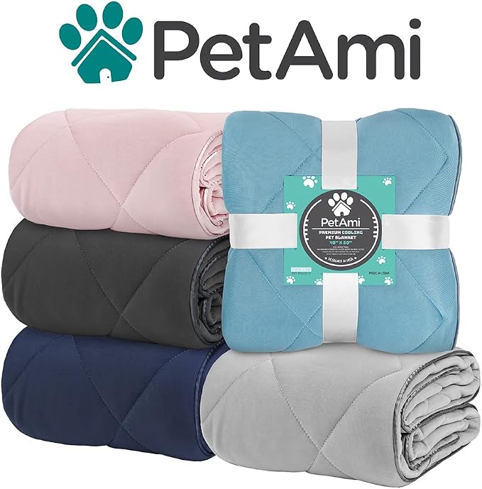 PetAmi Premium Cooling Dog Blanket | Lightweight Fluffy Pet Throw Blanket Bed Cover for Dogs, Cat, Puppies | Pet Blanket Furniture Protector Couch Sofa | Reversible Fuzzy Cozy | 24x32, Light Grey - Image 7