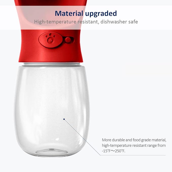 WePet Portable Dog Water Bottle, 12 OZ, Leak Proof Puppy Water Dispenser with Drinking Feeder for Pets Outdoor Walking, Hiking, Travel, Food Grade Plastic - Image 5