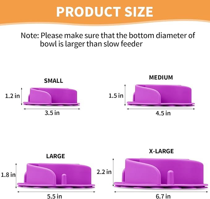 Slow Feeder Dog Bowls Insert, Animire Soft Silicone Slow Eating Dog Food Bowl for Small, Medium and Large Dogs, Compatible with Regular and Elevated Bowls - Image 4