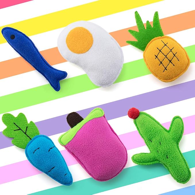 AWOOF Catnip Toys for Indoor Cats, 6 Pack Cat Chew Toys Plush Interactive Cat Kicker Toy for Indoor Kitten Exercise for All Breeds | 6 Pack Cat Chew Toys Plush, Interactive Cat Kicker Toy, For Kitten Exercise, For All Breeds - Image 8