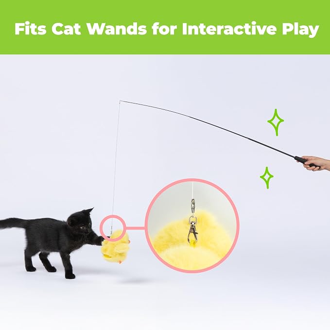 Best Pet Supplies Catify Interactive Flapping Cat Toy - Duckling, Yellow | Catnip Infused, Motion Activated Wings, Realistic chirps, Soft, Rechargeable, For Indoor Kittens & Cats, Independent Play - Image 8