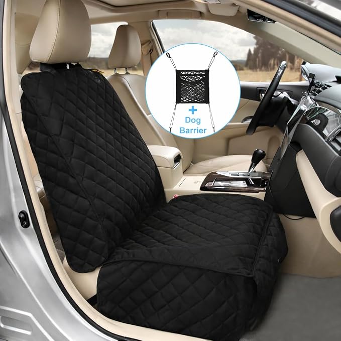 Bark Lover Deluxe Dog Seat Cover for Front Seat-More Durable Spill-Resistant Front Seat Protector, High Heat Resistant and Nonslip Front Seat Cover for Dogs Kids, Universal Size (Black,1 Pack) - Image 9