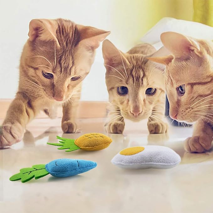 AWOOF Catnip Toys for Indoor Cats, 6 Pack Cat Chew Toys Plush Interactive Cat Kicker Toy for Indoor Kitten Exercise for All Breeds | 6 Pack Cat Chew Toys Plush, Interactive Cat Kicker Toy, For Kitten Exercise, For All Breeds - Image 7