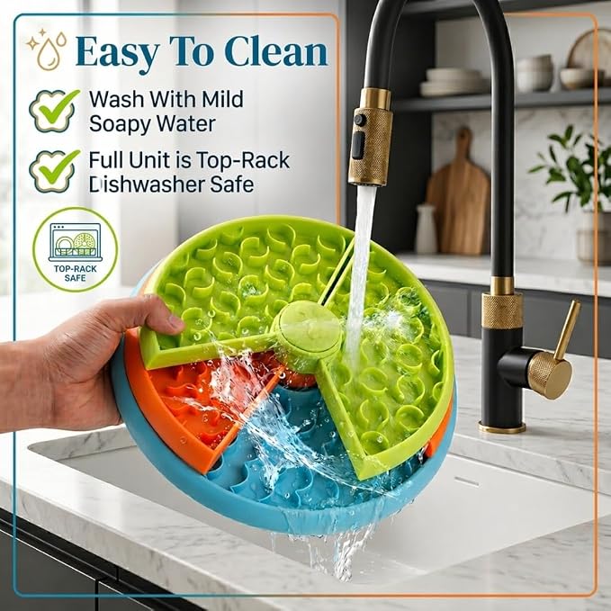 3-Level Slow Feeder Dog Bowls - Non-Slip Interactive Dog Puzzle Toy - Image 6
