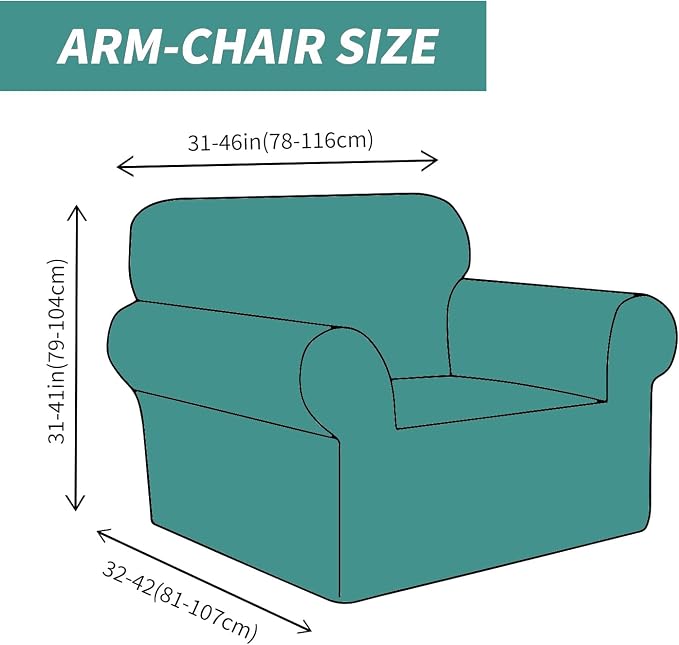YEMYHOM Couch Cover Latest Jacquard Design High Stretch Sofa Chair Covers for Living Room, Pet Dog Cat Proof Armchair Slipcover Non Slip Elastic Furniture Protector (Small, Leaf Pattern Light Gray) - Image 6