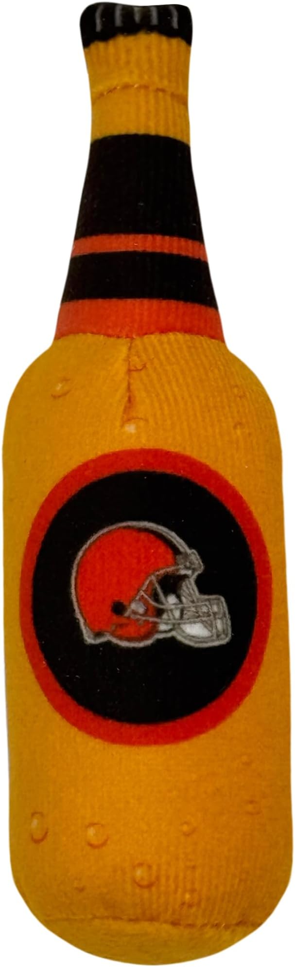 Pets First Best Plush CAT Toy - NFL Cleveland Browns Complete Set of 3 Piece Cat Toys Filled with Fresh Catnip. Includes: 1 Helmet Cat Toy, 1 Football Toy with Feathers & 1 Beer Bottle - Image 4