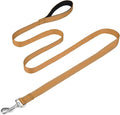 FunTags Reflective Nylon Dog Leash for Medium & Large Dogs, 6FT for Walks | Comfortable Padded Grip, Stay Safe at Night, 360° Anti-Tangle Swivel, for Dog Parks & Trails, Khaki by FUNSTARTSHERE