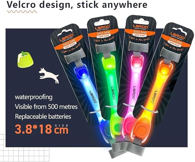 LaRoo LED Dog Collar Light - Glow Safety Light for Night Walking, Universal Fit for Collars/Leashes/Harnesses, Waterproof Pet Night Light for Dogs - Enhanced Visibility for Outdoor Safety - Image 2