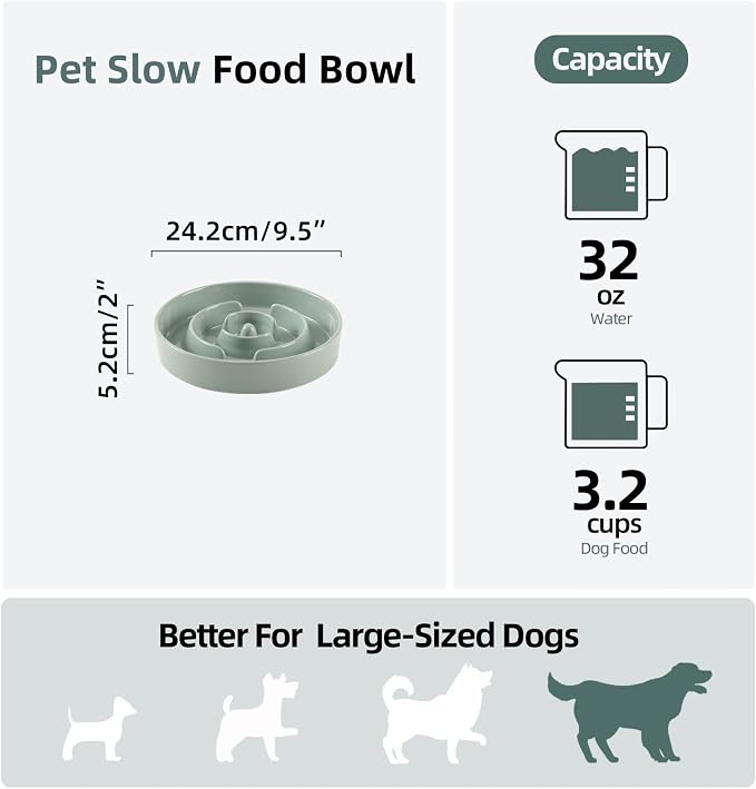 Havniva Dog Bowls Slow Feeder, Ceramic Slow Feeder Dog Bowls for Fast Eater | 3.2 Cups Dog Food Bowl Puzzle Feeder, Slow Feeding Bowls for Large Dogs, Non-Slip Base, Anti-Choking - Image 2