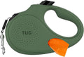 TUG Oval 360° Tangle-Free Retractable Dog Leash with Integrated Waste Bag Dispenser (Large, Green) by TUG