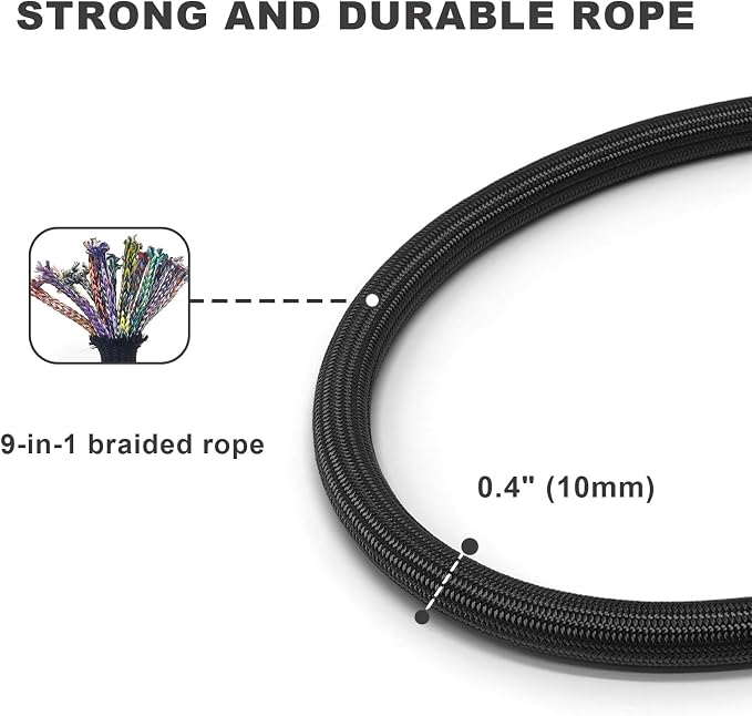 Long Dog Leash, 10ft 30ft 50 feet Heavy Duty Dog Training Leash, Aviation Aluminum Auto Locking Carabiner, Nylon Rope Long Line Check Cord Recall Lead for Yard,Playing,Camping,Yellow,10FT - Image 4