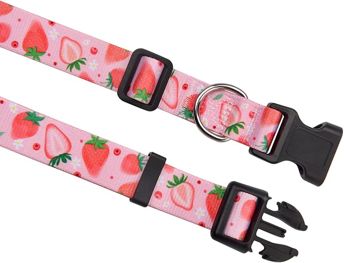 Mihqy Dog Collar for Large Dogs, Fashion Design, Strawberry,L | Neck Fit 14.9"-24.8", Multiple Patterns，4 Sizes for Small Medium Large Dogs, Comfortable for Walks and Outdoor Hikes - Image 5