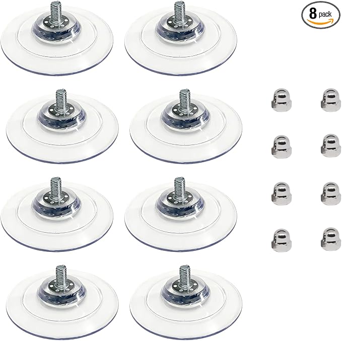 8 Pack Cat Window Perch Suction Cups with Screws, Holds up to 40 lbs Strong Adhesive Replacement Suction Cups for Foldable & Cordless Cat Window Hammock Seat by Unknown
