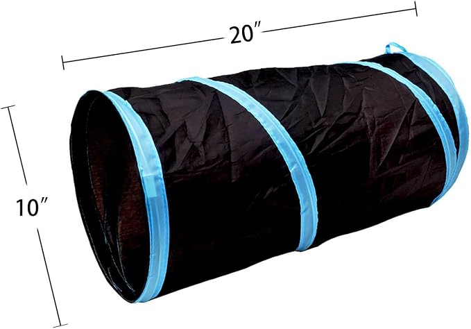 iCAGY 25 Pcs Cat Toys Set, Cat Tunnel Toy for Indoor Cats, Kittens | Interactive Variety Pack, 20 inches Cat Tunnel, Feather Teaser, Feather Golf, Mice, Springs, Balls, Noise Toys - Black 20" - Image 7