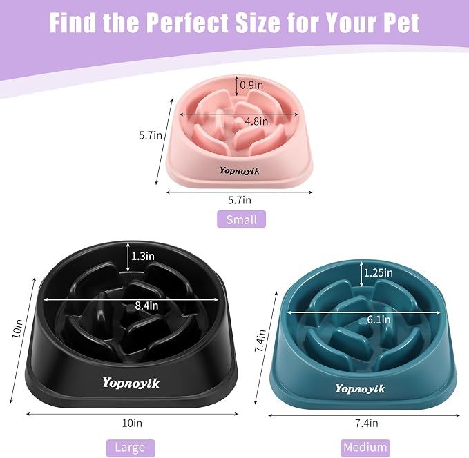 2 Pack Slow Feeder Dog Bowls for Large Dogs | Non-Slip Base, Anti-Choking Design, Reduces Bloating & Overeating, Easy to Clean, 4 Cups - Image 2