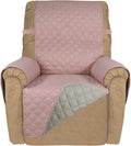 PureFit Reversible Recliner Chair Covers Couch Covers for Dogs, 19 in | Pink/Beige, Water Resistant Couch Protector, Washable Pet Couch Cover with Non Slip and Elastic Straps For Kids by PureFit