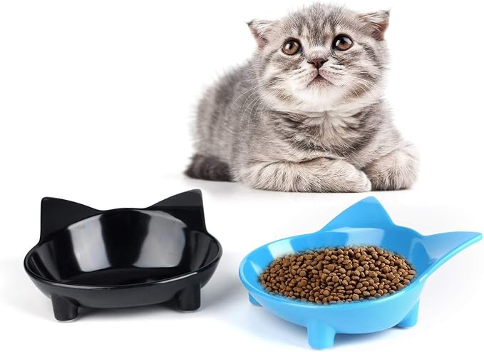 Cat Food Bowls 2 Pack Non-Slip Shallow Wide Whisker Friendly for Indoor Pet | 2 Pack Food Grade Safe Feeding Dishes for Kittens, Puppies & Rabbits, Easy Clean, Relieves Whisker Fatigue for Food & Water - Image 7