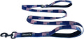 ShawnCo Dream Walk Dog Leash (USA Flag,M/L 6FT w/ 2 Handles) | Soft Neoprene Handle, Premium, Durable, Nylon Pet Leash for Small, Medium and Large Dogs, For Everyday Walks and Training by SHAWNCO
