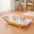Sisal Cat Scratcher Bed for Indoor Cats, 26.3in Wooden Scratching Board | Natural Sisal Fiber,Solid Wood Frame,Cat Hammock & Lounger,Scratch Pad for Large Cats,Space-Saving,Multi-Cat households,Beige by GIFAIRY