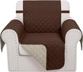 Reversible Recliner Chair Covers, 23" Chair, Brown/Beige | Chair Covers for Living Room with Elastic Straps, Water Repellent, Chair Protectors Covers for Dogs by LuxshareHome