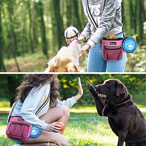 PetAmi Dog Treat Pouch, Pet Treat Pouch for Training, Dog Walking Bag Holder for Kibbles, Pet Food Toy, Dog Trainer Essentials Supplies, Poop Bag Dispenser, 3 Ways to Wear (Pink) - Image 5