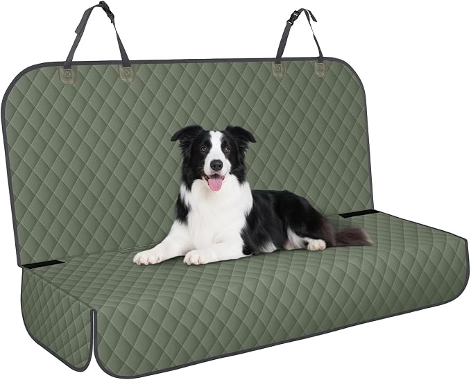 Waterproof Dog Backseat Cover for Cars, Non-Slip Pet Seat Protector, Green by NECKORY