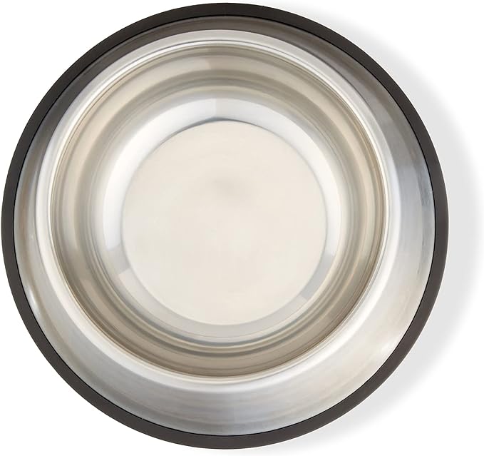 Amazon Basics Stainless Steel Non-Skid Dog Water And Food Bowls, Dishwasher Safe, Rust Resistant, 38oz Capacity, 10 x 2.8 Inches, 2-Pack - Image 4