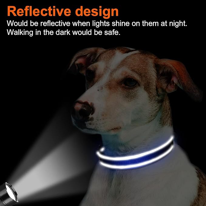 Joytale Reflective Dog Collar, Adjustable Neoprene Padded, Navy Blue XL | Breathable Nylon for Large Breeds, No Chafing on Hikes and Outdoor Use, Tear-Resistant Webbing, Metal D-Ring, Night Safety - Image 5