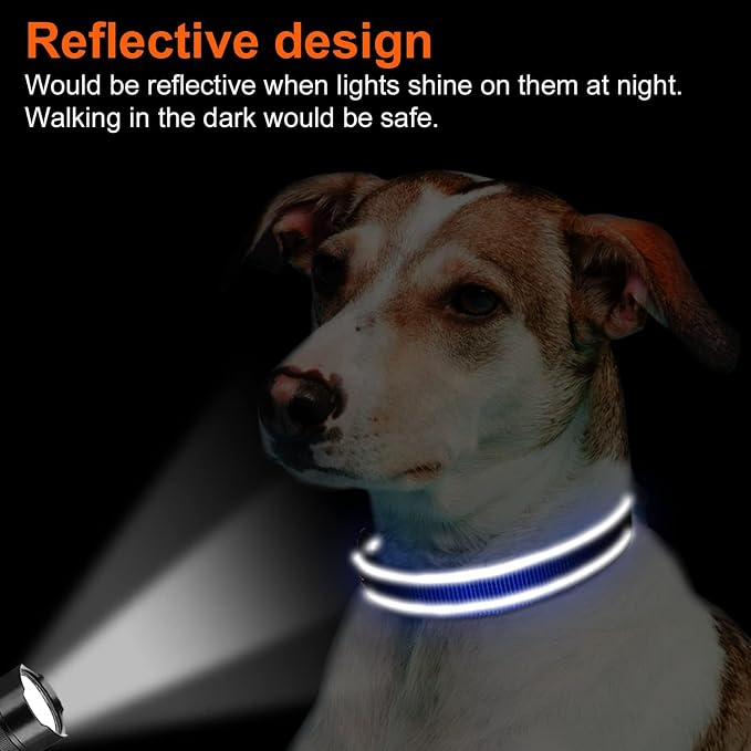 Joytale Reflective Dog Collar, Adjustable Neoprene Padded, Navy Blue XS | Breathable Nylon for Puppies and Small Breeds, No Chafing on Walks and Indoor Training, Light Metal D-Ring, Night Safety - Image 5