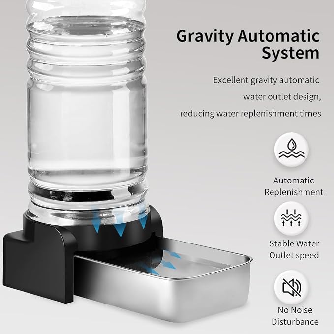 Marchul 1.5 Gallon Cat Water Dispenser, Automatic Gravity Dog Water Feeder, Stainless Steel Large Capacity Cat Waterer for Cats and Small Dogs (3 Filters) - Image 6