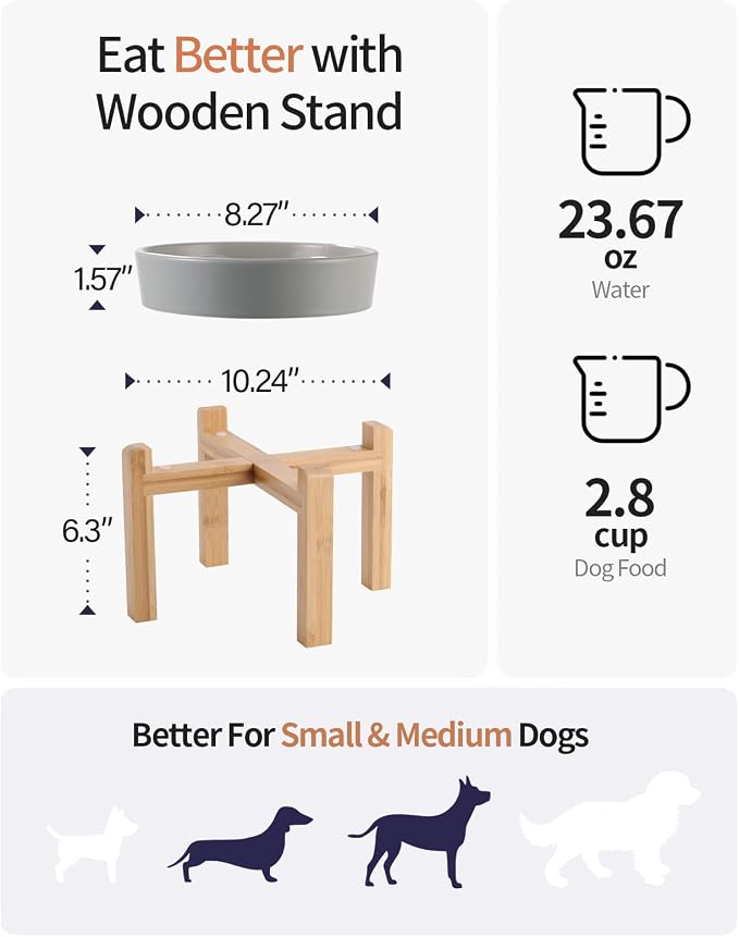 8.26 in Grey Dog Bowl Slow Feeder Ceramic for Medium and Large Breed,Elevated/Raised Slow Feeding Dog Food Water Dish Heavy Weighted,Puppy Dish for Fast Eaters,Puzzle Eating Bowl Modern Maze - Image 2