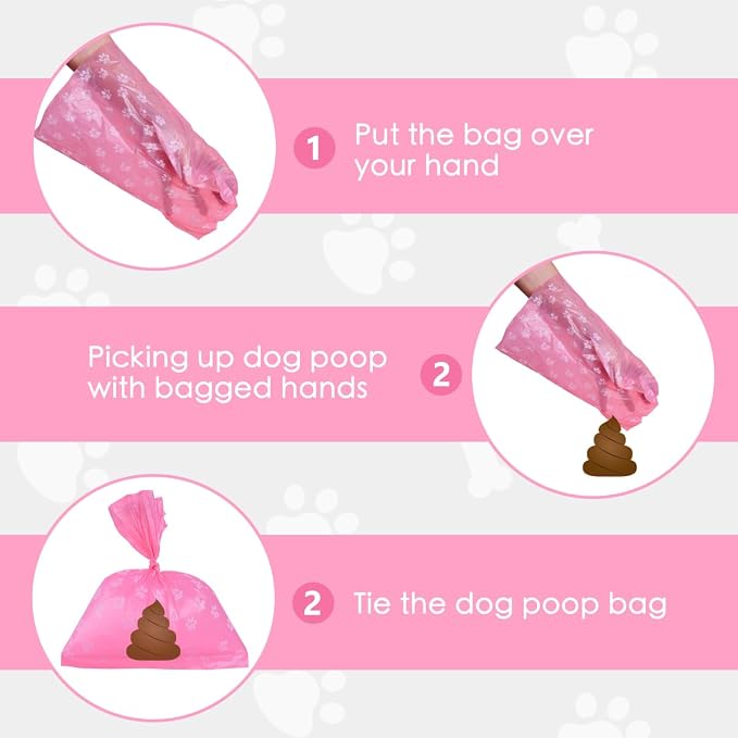 Poop Bags Rolls 256 Count - 9x13 Inches Pink Thickened Leakproof Lavender scent Poo Bags for Dogs, Eco-Friendly Pet Waste Bags for Walking,Travel,Home. - Image 3