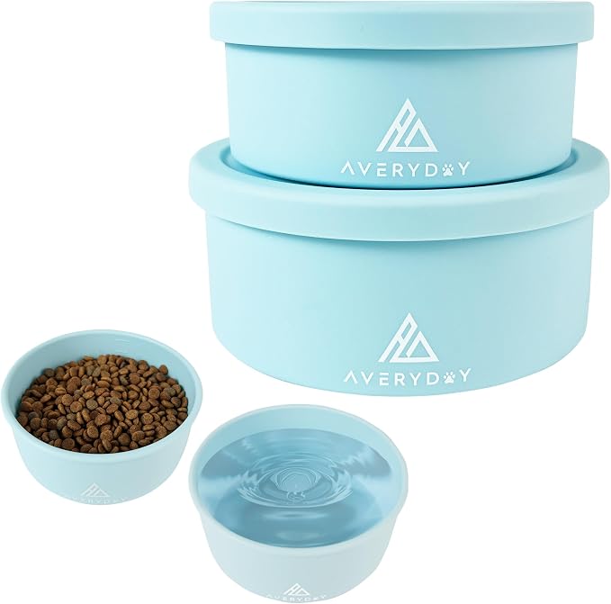AVERYDAY 30 Oz Travel Dog Bowls with Lids, 2-in-1 Portable Pet Bowls for Food and Water, Leakproof Travel Dog Food & Water Bowl for Outdoor, Camping, Travel Dog Feeding Bowl, Daycare Pet Bowls by YourAveryDay