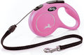 FLEXI® Classic Cord Retractable Dog Leash, Medium, 16 ft - Pink | German engineered, original flexi leash, durable quality for dogs up to 44 lbs, tangle-free, walking, reliable brake system by Flexi
