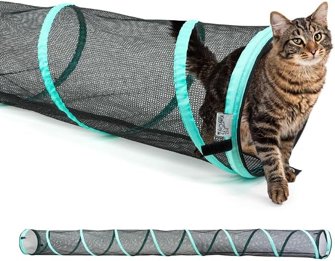Kitty City Catio Outdoor 10' Cat Tunnel – 10‑Foot Cat‑Sized Play Tunnel, 11” Diameter, Modular Catio Connector for Cats & Small Pets by KittyCity