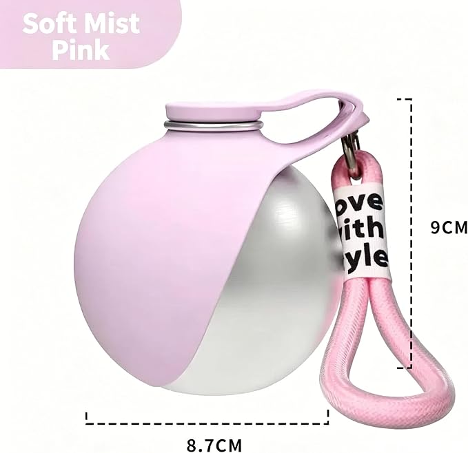 Portable Dog Water Bottle, 304 Stainless Steel Foldable Pet Water Cup, Leak-Proof Travel Water Dispenser with Foldable Silicone Bowl, 285ml Large Capacity for Dogs Cats Outdoor Walking Hiking - Image 6